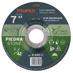 [11566] Disco Tipo 42 de 7' x 3.2 mm para corte de piedra, Truper