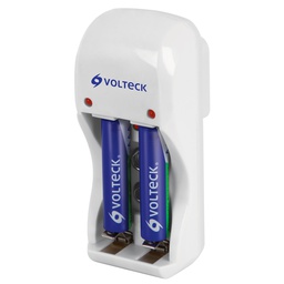 [46043] Cargador de pilas, AA, AAA y 9V incluye 2 pilas AAA, Volteck