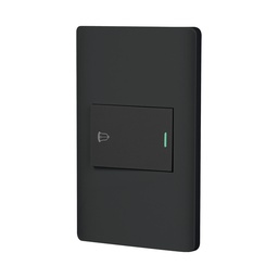 [47896] Placa armada negra 1 interruptor de timbre 1.5 mod, Lisboa