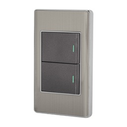 [47841] Placa armada acero 1 interruptor y 1 de 3vias 1.5mod,Lisboa