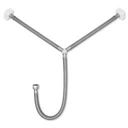 [3585] FamaFlex Poliacero Para Agua Potable TEE 3/8" COMP x 1/2" AM x 1/2" AM x 55cm.-22"  (3585)