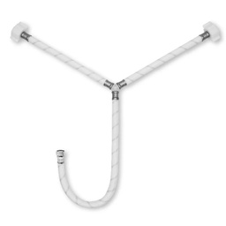 [3589] FamaFlex Poli-Acetal Para Agua Potable TEE 3/8" COMP. x 1/2" AM x 1/2" AM x 55cm.-22"  (3589)