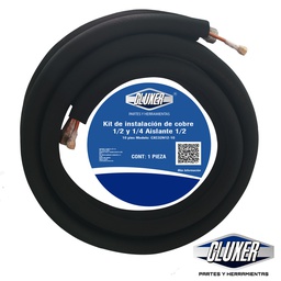 [CXC32N12-25] Kit Tuberia de Cobre 1/2 y 1/4 con Aislante de Espesor 1/2 
