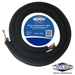 [CXC41N12-15] Kit Tuberia de cobre 5/8 y 3/8 con aislante de espesor 1/2