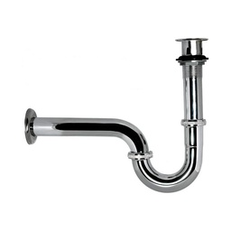 [29BA] TRAMPA AC.INOX.P/LAV.PARED C/CONTRA TUBO CROMADO