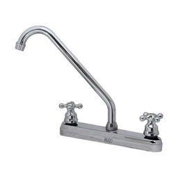 [8CR] MEZCLADORA FREG.AL PISO C/CUBIERTA A/CROMO C/CERAMICO M/CRUCETA