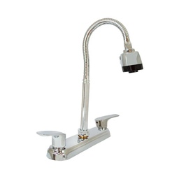 [8PF] MEZCLADORA DE LATON P/FREG PICO FLEX MAN.PALANCA A CROMO