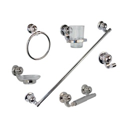 [J50CC] JUEGO ACCESORIOS P/BA�O CROMO ( ASIA )