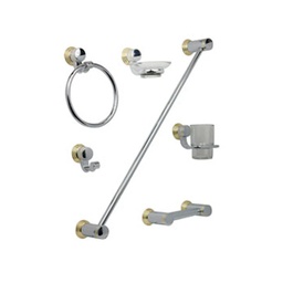 [JE120] JUEGO ACCESORIOS P/BA�O LATON-CROMO ( CORINTO )