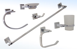 [JE96C] JUEGO  ACCESORIOS P/EMPOTRAR AC.CROMO