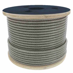[B-140] CABLE DE ACERO ALMA DE FIBRA FC  6X19 1" ROLLO 500M