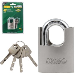 [BL-0145] CANDADO GANCHO PROTEGIDO DE HIERRO 50MM C/4 LLAVES ANTI-GANZUA (CAJA C/6 PZAS - PRECIO X PIEZA)