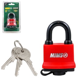 [BL-0170] CANDADO RECUB. PVC DE HIERRO 55MM C/3 LLAVES (CAJA C/6 PZAS - PRECIO X PIEZA)