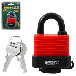 [BL-0300] CANDADO DE ACERO A PRUEBA DE AGUA CUERPO LAMINADO 40MM C/2 LLAVES (CAJA C/6 PZAS - PRECIO X PIEZA)