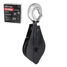 [C-02945] POLEA GARRUCHA SENCILLA C/BISAGRA 5" CAP. 2T WESTON PLUS