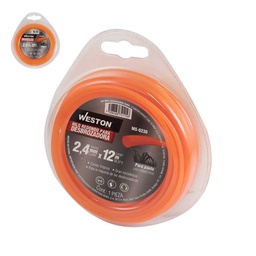 [MS-0230] HILO REDONDO P/DESBROZADORA EN BLISTER 2.4mm X 12m - NARANJA
