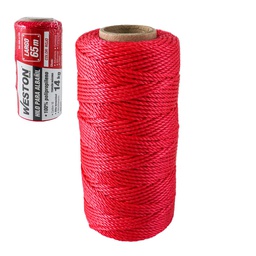 [SA-305-6120] HILO PARA ALBAÑIL DE POLIPROPILENO CAL. 18 ROJO CHICO 65M