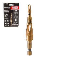 [ST-5-192-050] BROCA ESCALONADA ESPIRAL COBALTO #1 3/16'' - 1/2'' WESTON PLUS